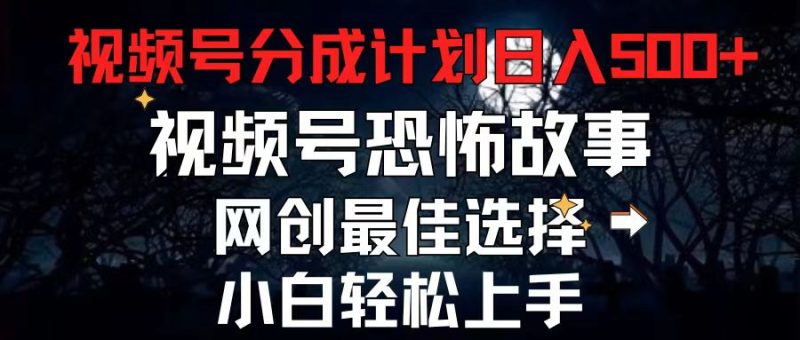 （11308期）2024最新视频号分成计划，每天5分钟轻松月入500+，恐怖故事赛道,-副业心选