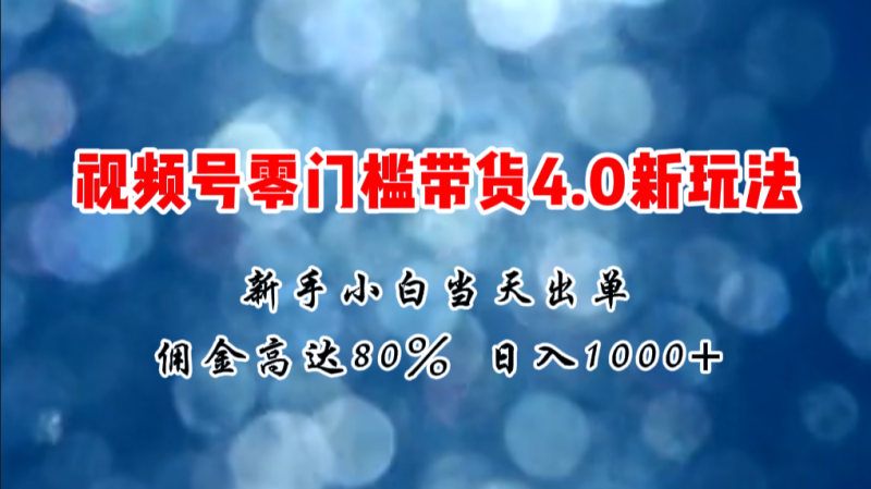 （11358期）微信视频号零门槛带货4.0新玩法，新手小白当天见收益，日入1000+-副业心选