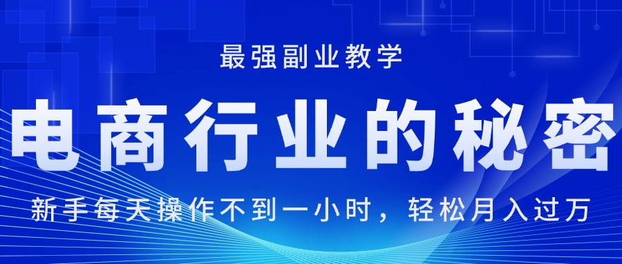 （11427期）电商行业的秘密，新手每天操作不到一小时，月入过万轻轻松松，最强副业… - 副业心选-副业心选