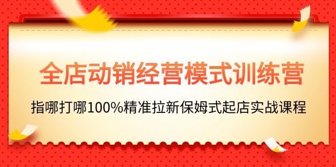 （11460期）全店动销-经营模式训练营，指哪打哪100%精准拉新保姆式起店实战课程 - 副业心选-副业心选
