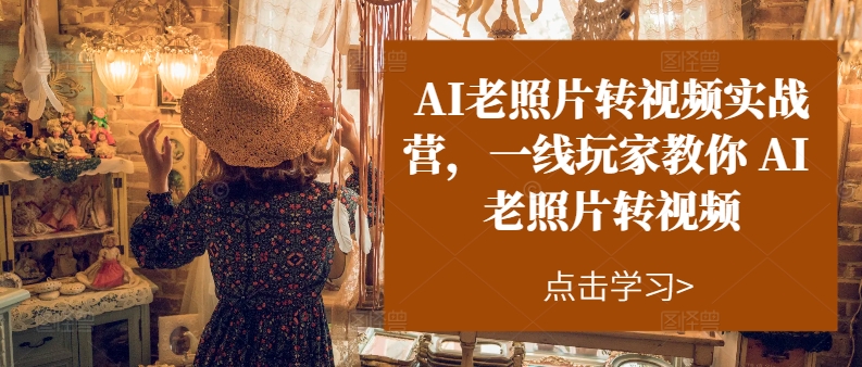 （11477期）AI老照片转视频实操训练营，一线玩家教你AI老照片转视频 - 副业心选-副业心选