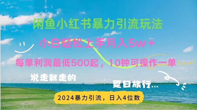 （11650期）2024暑假赚钱项目小红书咸鱼暴力引流，简单无脑操作，每单利润500+，… - 副业心选-副业心选