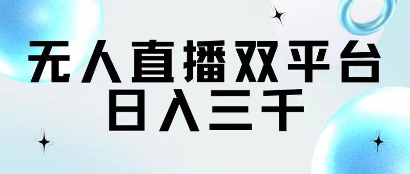 （11733期）无人直播双平台，日入三千-副业心选