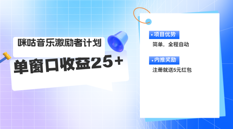 （11942期）咪咕激励者计划，单窗口收益20~25，可矩阵操作-副业心选
