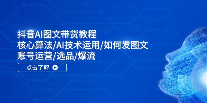 （11958期）抖音AI图文带货教程：核心算法/AI技术运用/如何发图文/账号运营/选品/爆流-副业心选