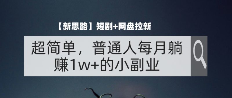 （11980期）【新思路】短剧+网盘拉新，超简单，普通人每月躺赚1w+的小副业-副业心选