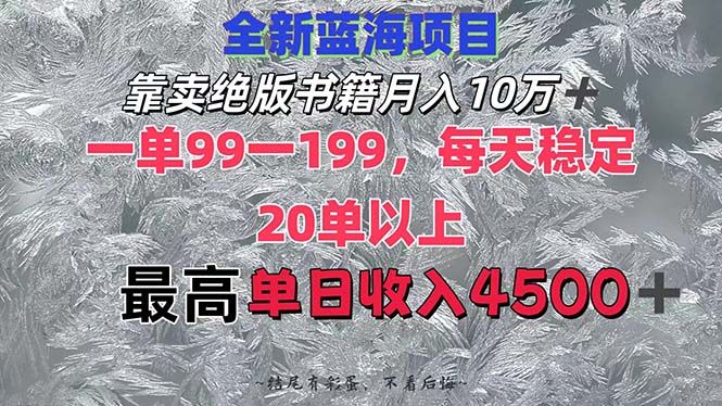 （12512期）靠卖绝版书籍月入10W+,一单99-199，一天平均20单以上，最高收益日入4500+ - 副业心选-副业心选