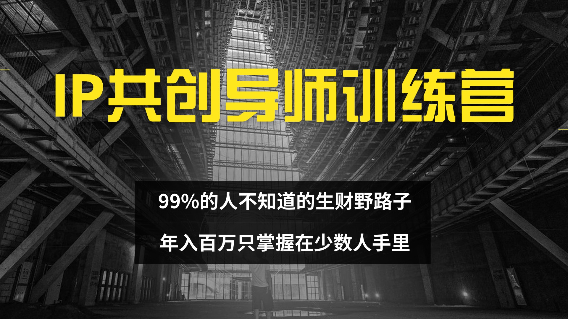 （12504期）IP共创导师训练营 99%的人不知道的生财野路子 只掌握在少数人手里 - 副业心选-副业心选