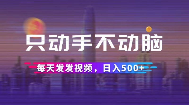 （12433期）只动手不动脑，每天发发视频，日入500+-副业心选