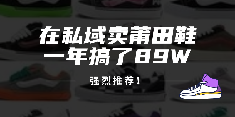 （12370期）24年在私域卖莆田鞋，一年搞了89W，强烈推荐！-副业心选