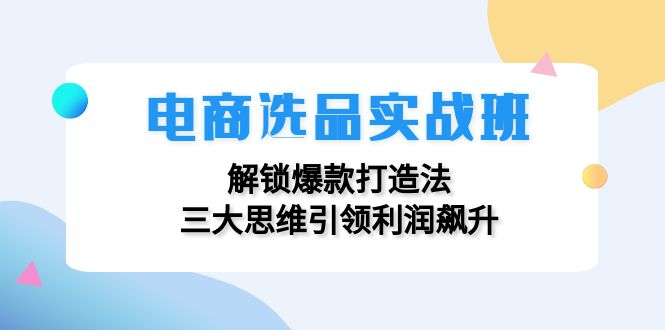 （12398期）电商选品实战班：解锁爆款打造法，三大思维引领利润飙升 - 副业心选-副业心选