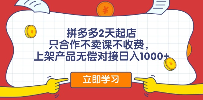 （12356期）拼多多0成本开店，只合作不卖课不收费，0成本尝试，日赚千元+ - 副业心选-副业心选