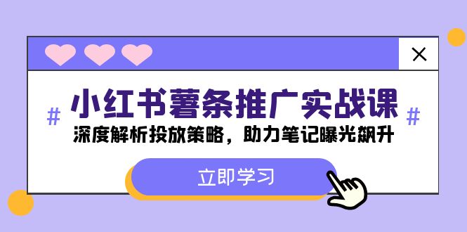 （12289期）小红书-薯 条 推 广 实战课：深度解析投放策略，助力笔记曝光飙升 - 副业心选-副业心选