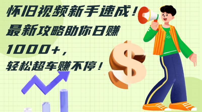 （12250期）怀旧视频新手速成！最新攻略助你日赚1000+，轻松超车赚不停-副业心选
