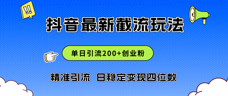 （12197期）2024年抖音评论区最新截流玩法，日引200+创业粉，日稳定变现四位数实操…-副业心选