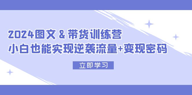 （12137期）2024 图文+带货训练营，小白也能实现逆袭流量+变现密码 - 副业心选-副业心选
