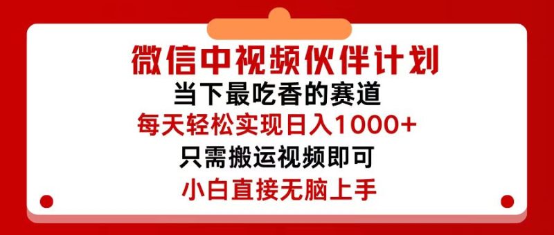 （12017期）微信中视频伙伴计划，仅靠搬运就能轻松实现日入500+，关键操作还简单，…-副业心选