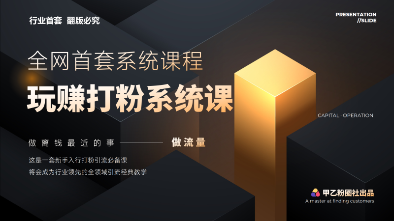 （12037期）全网首套系统打粉课，日入3000+，手把手各行引流SOP团队实战教程-副业心选