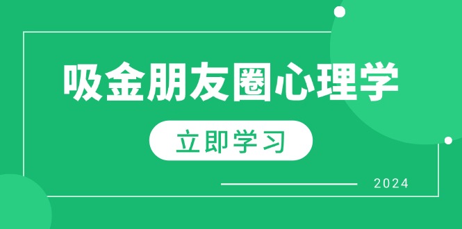 （12899期）朋友圈吸金心理学：揭秘心理学原理，增加业绩，打造个人IP与行业权威-副业心选