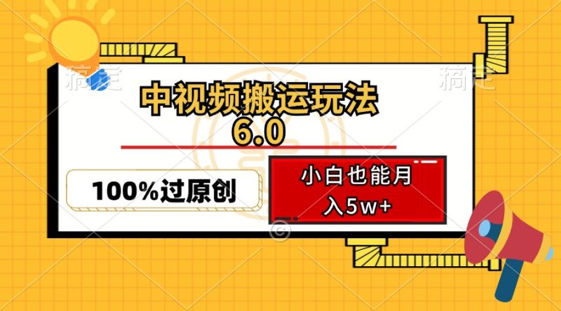 （12838期）中视频搬运玩法6.0，利用软件双重去重，100%过原创，小白也能月入5w+-副业心选