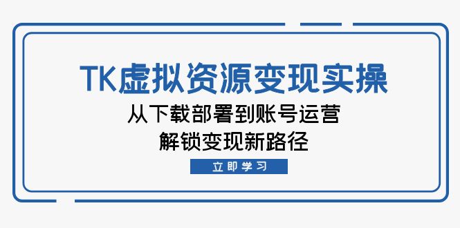 （12770期）TK虚拟资源变现实操：从下载部署到账号运营，解锁变现新路径 - 副业心选-副业心选