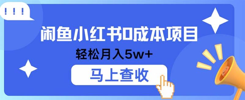 （12777期）小鱼小红书0成本项目，利润空间非常大，纯手机操作-副业心选