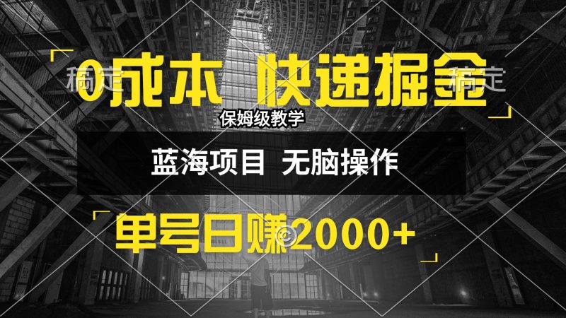 （12709期）0成本快递掘金玩法，日入2000+，小白30分钟上手，收益嘎嘎猛！-副业心选