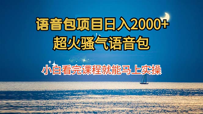 （12734期）语音包项目 日入2000+ 超火骚气语音包小白看完课程就能马上实操-副业心选