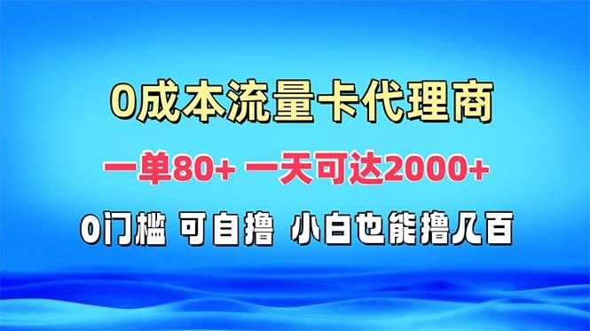 （13391期）免费流量卡代理一单80+ 一天可达2000+ - 副业心选-副业心选