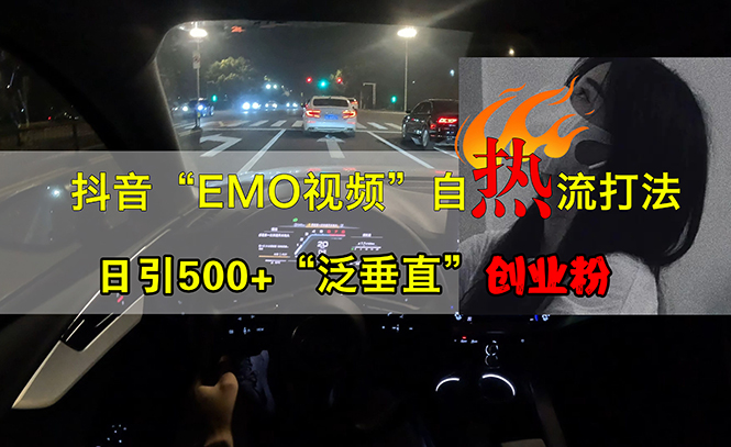 （13029期）抖音EMO视频自热打法，日引500+“泛垂直”创业粉-副业心选