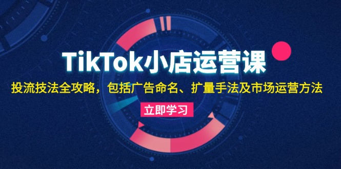 （13063期）TikTok小店运营课：投流技法全攻略，包括广告命名 扩量手法及市场运营方法-副业心选