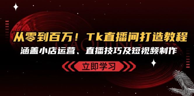 （13098期）从零到百万！Tk直播间打造教程，涵盖小店运营、直播技巧及短视频制作-副业心选
