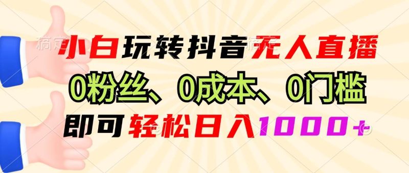 （13210期）小白玩转抖音无人直播，0粉丝、0成本、0门槛，轻松日入1000+-副业心选