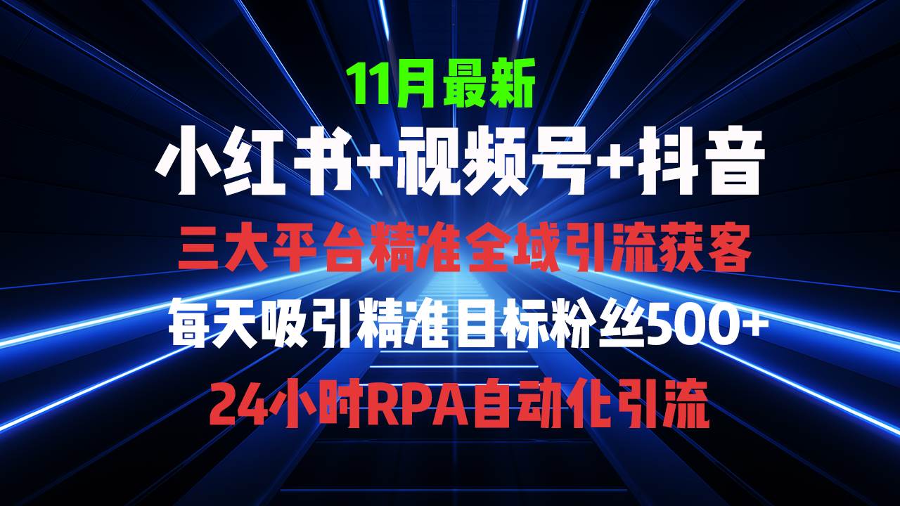 （13259期）全域多平台引流私域打法，小红书，视频号，抖音全自动获客，截流自… - 副业心选-副业心选