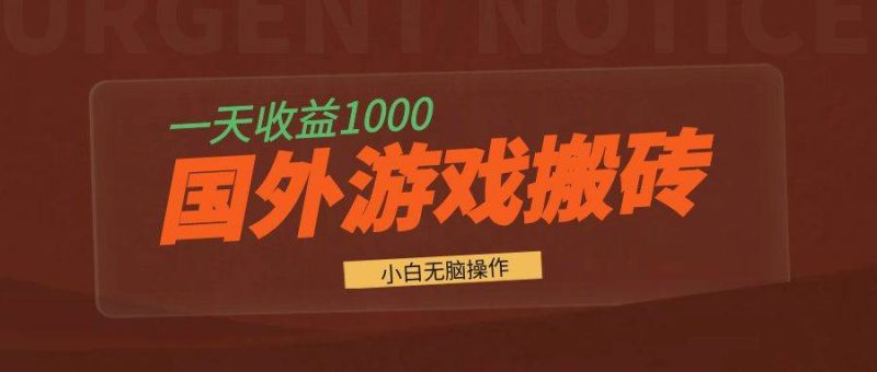 （13321期）国外游戏全自动搬砖，一天收益1000+ 小白无脑操作-副业心选