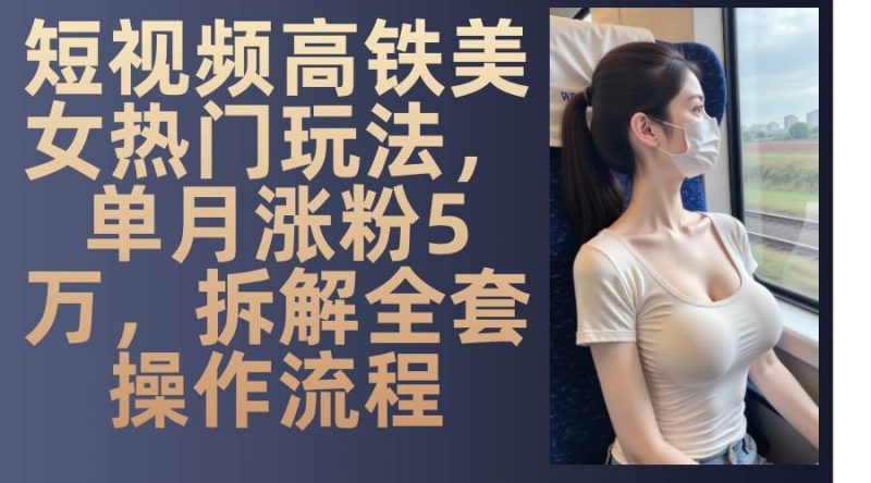 （13318期）短视频高铁美女热门玩法，单月涨粉5万，拆解全套操作流程-副业心选