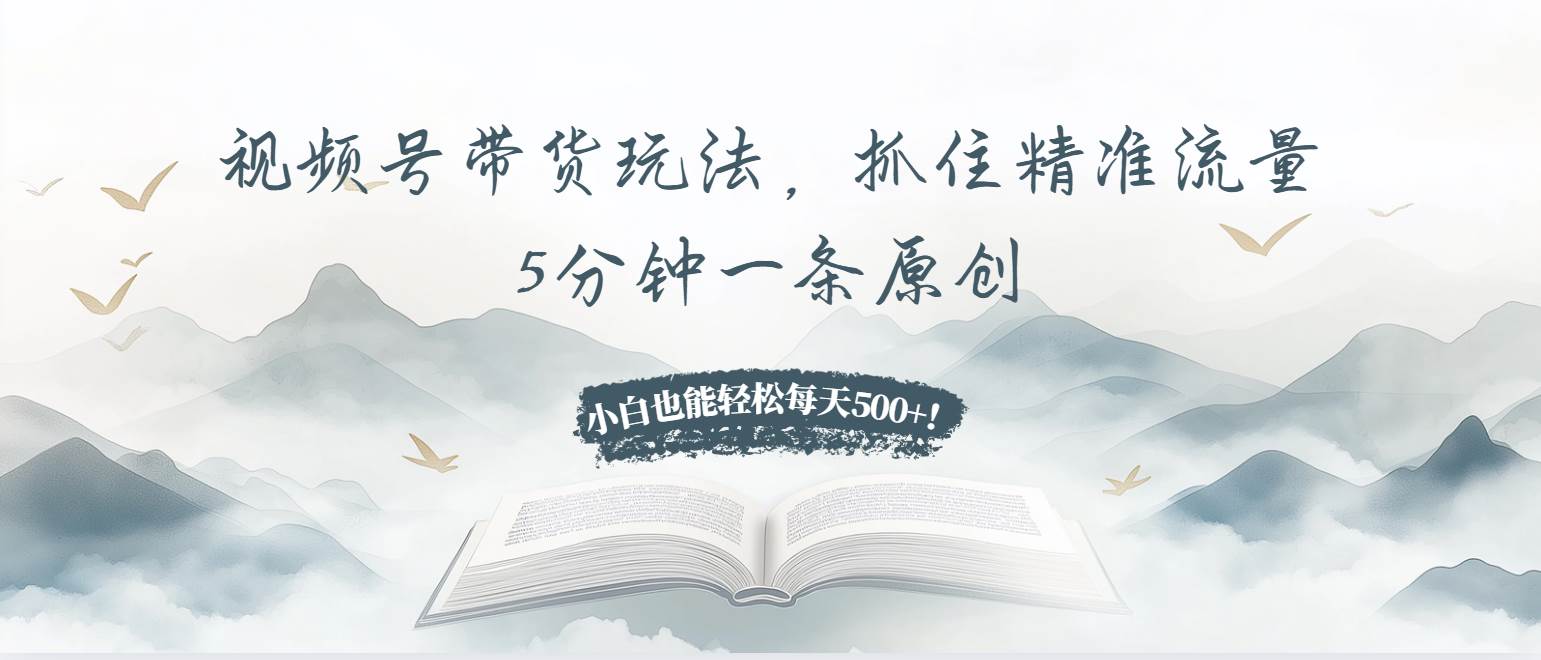 （13492期）视频号带货玩法，抓住精准流量，5分钟一条原创，小白也能轻松每天500+！ - 副业心选-副业心选