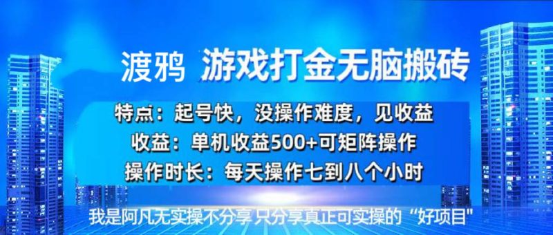 （13501期）韩国知名游戏打金无脑搬砖单机收益500+-副业心选