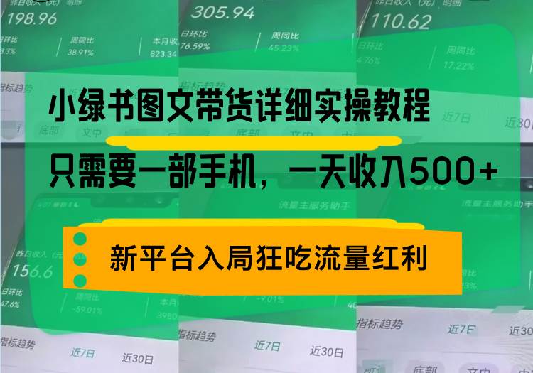 （13509期）小绿书图文带货详细实操教程，只需要一部手机，一天收入500+，轻松变现 - 副业心选-副业心选