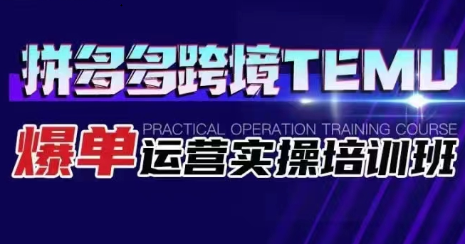 拼多多跨境TEMU爆单运营实操培训班 海外拼多多的选品、运营、爆单 - 副业心选-副业心选