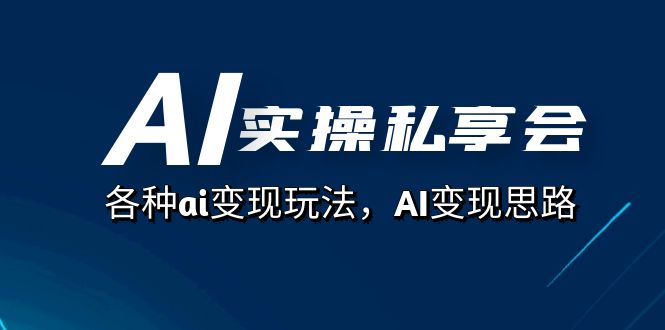 AI实操私享会，各种ai变现玩法，AI变现思路（67节课）-副业心选
