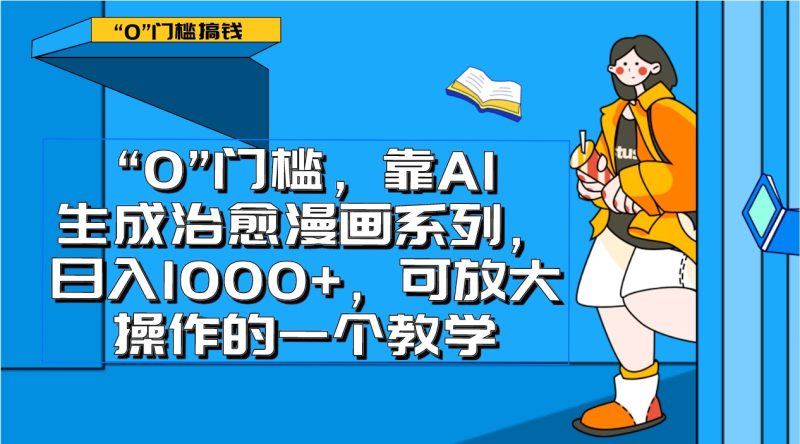 0门槛，靠AI生成治愈漫画系列，日入1000+，可放大操作的一个教学-副业心选