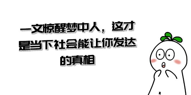 某公众号付费文章《一文惊醒梦中人，这才是当下社会能让你发达的真相》 - 副业心选-副业心选