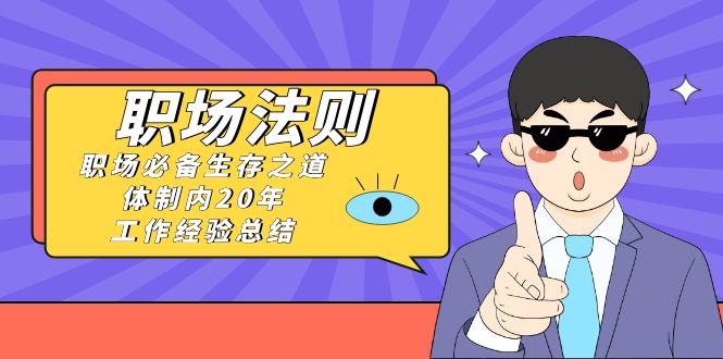 《职场法则》职场必备生存之道，体制内20年工作经验总结（17节课） - 副业心选-副业心选