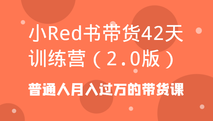 小Red书带货42天训练营（2.0版）普通人月入过万的带货课-副业心选