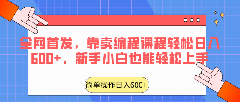 全网首发，靠卖编程课程轻松日入600+，新手小白也能轻松上手-副业心选