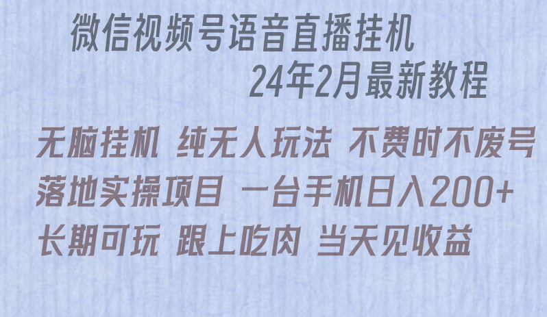 微信直播无脑挂机落地实操项目，单日躺赚收益200+-副业心选