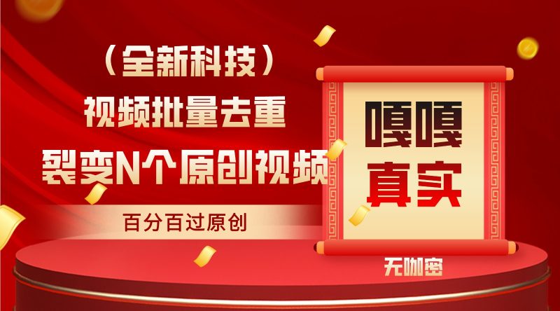 最新全自动去重技术，批量操作百分百过原创-副业心选