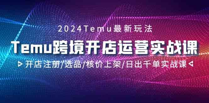 2024Temu跨境开店运营实战课，开店注册/选品/核价上架/日出千单实战课 - 副业心选-副业心选