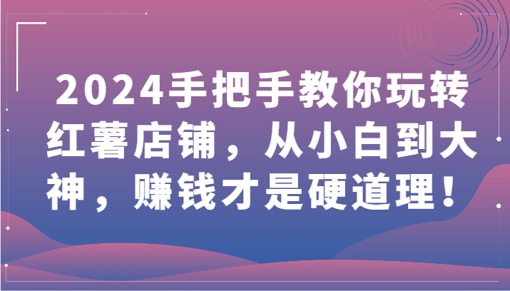 2024手把手教你玩转红薯店铺，从小白到大神，赚钱才是硬道理！ - 副业心选-副业心选
